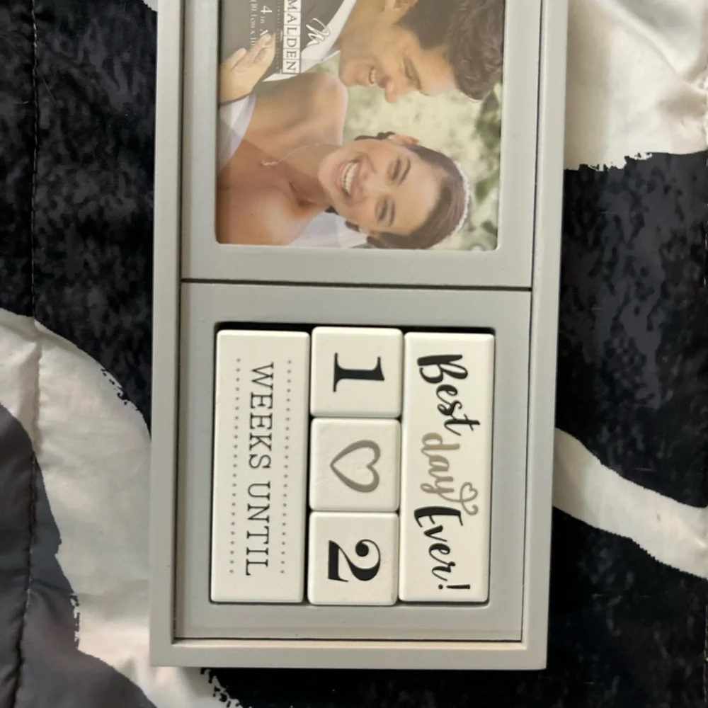 Wedding White Domino Set picture frame